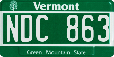 VT license plate NDC863