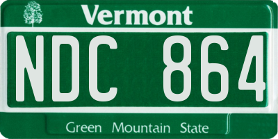 VT license plate NDC864