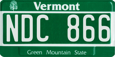 VT license plate NDC866