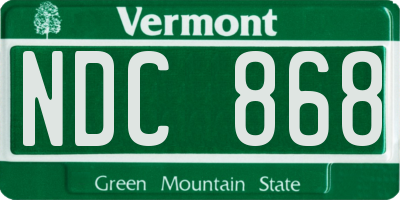 VT license plate NDC868
