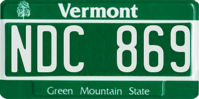 VT license plate NDC869