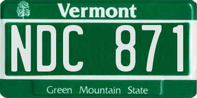 VT license plate NDC871