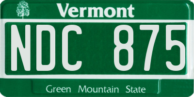 VT license plate NDC875