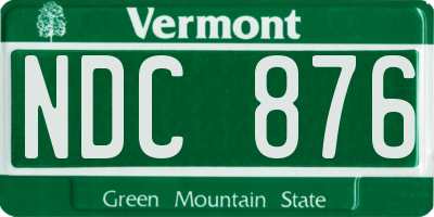 VT license plate NDC876