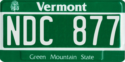 VT license plate NDC877