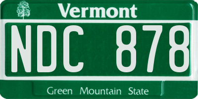 VT license plate NDC878