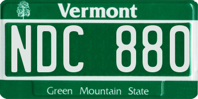 VT license plate NDC880