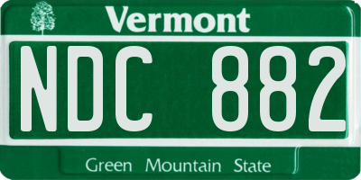 VT license plate NDC882