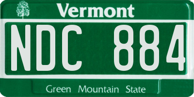 VT license plate NDC884