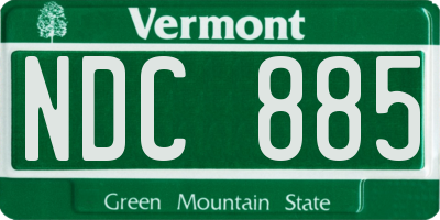 VT license plate NDC885