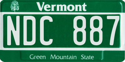 VT license plate NDC887