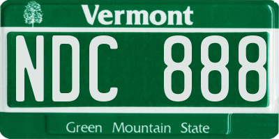 VT license plate NDC888