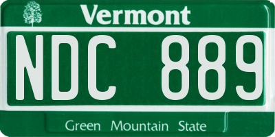 VT license plate NDC889