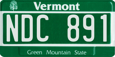 VT license plate NDC891