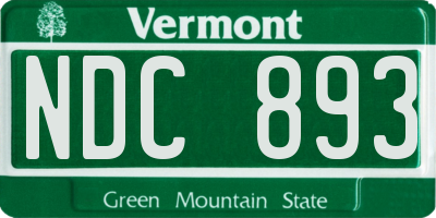 VT license plate NDC893