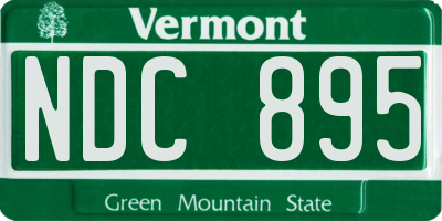 VT license plate NDC895