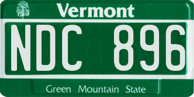VT license plate NDC896