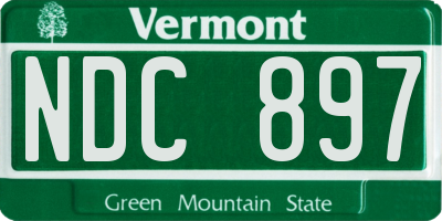 VT license plate NDC897