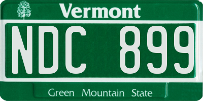VT license plate NDC899