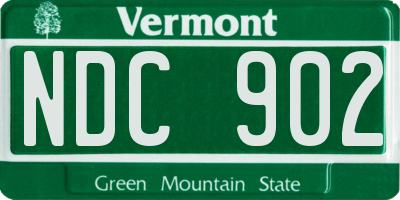 VT license plate NDC902