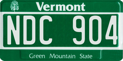 VT license plate NDC904