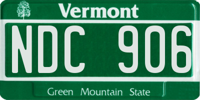 VT license plate NDC906