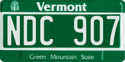 VT license plate NDC907