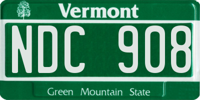 VT license plate NDC908