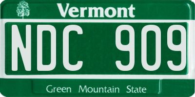 VT license plate NDC909