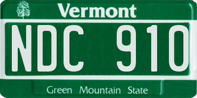 VT license plate NDC910