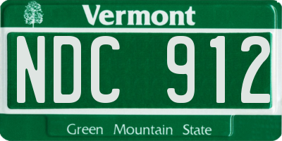 VT license plate NDC912