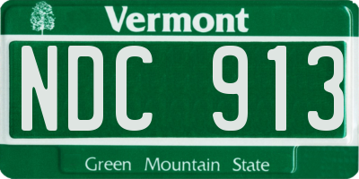 VT license plate NDC913