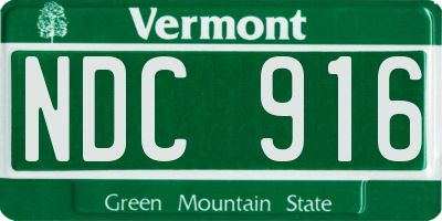 VT license plate NDC916