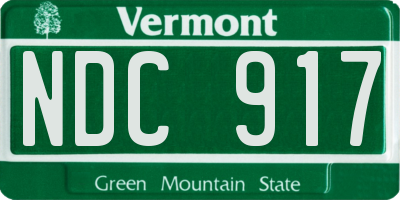 VT license plate NDC917