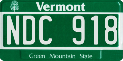 VT license plate NDC918