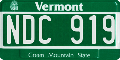 VT license plate NDC919