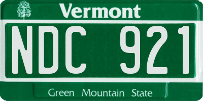 VT license plate NDC921