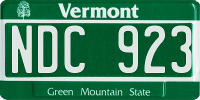 VT license plate NDC923