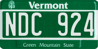 VT license plate NDC924