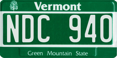 VT license plate NDC940