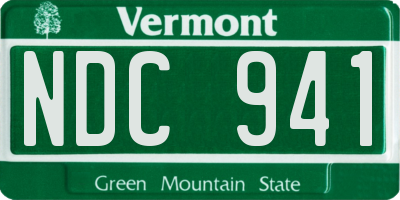 VT license plate NDC941