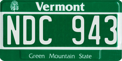 VT license plate NDC943