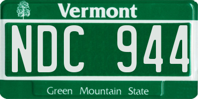 VT license plate NDC944