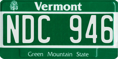 VT license plate NDC946