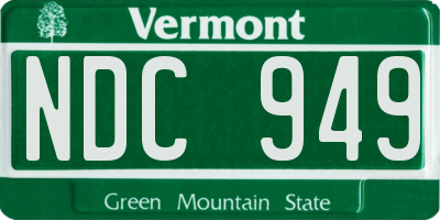 VT license plate NDC949