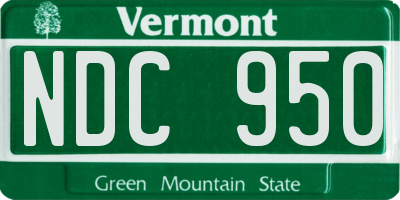 VT license plate NDC950