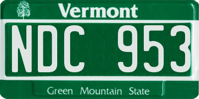 VT license plate NDC953
