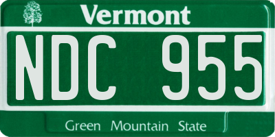 VT license plate NDC955