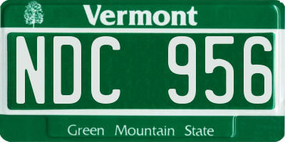 VT license plate NDC956