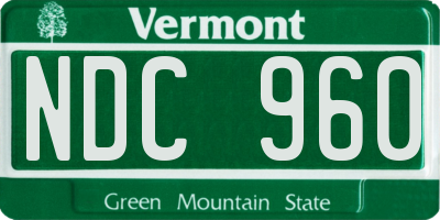 VT license plate NDC960